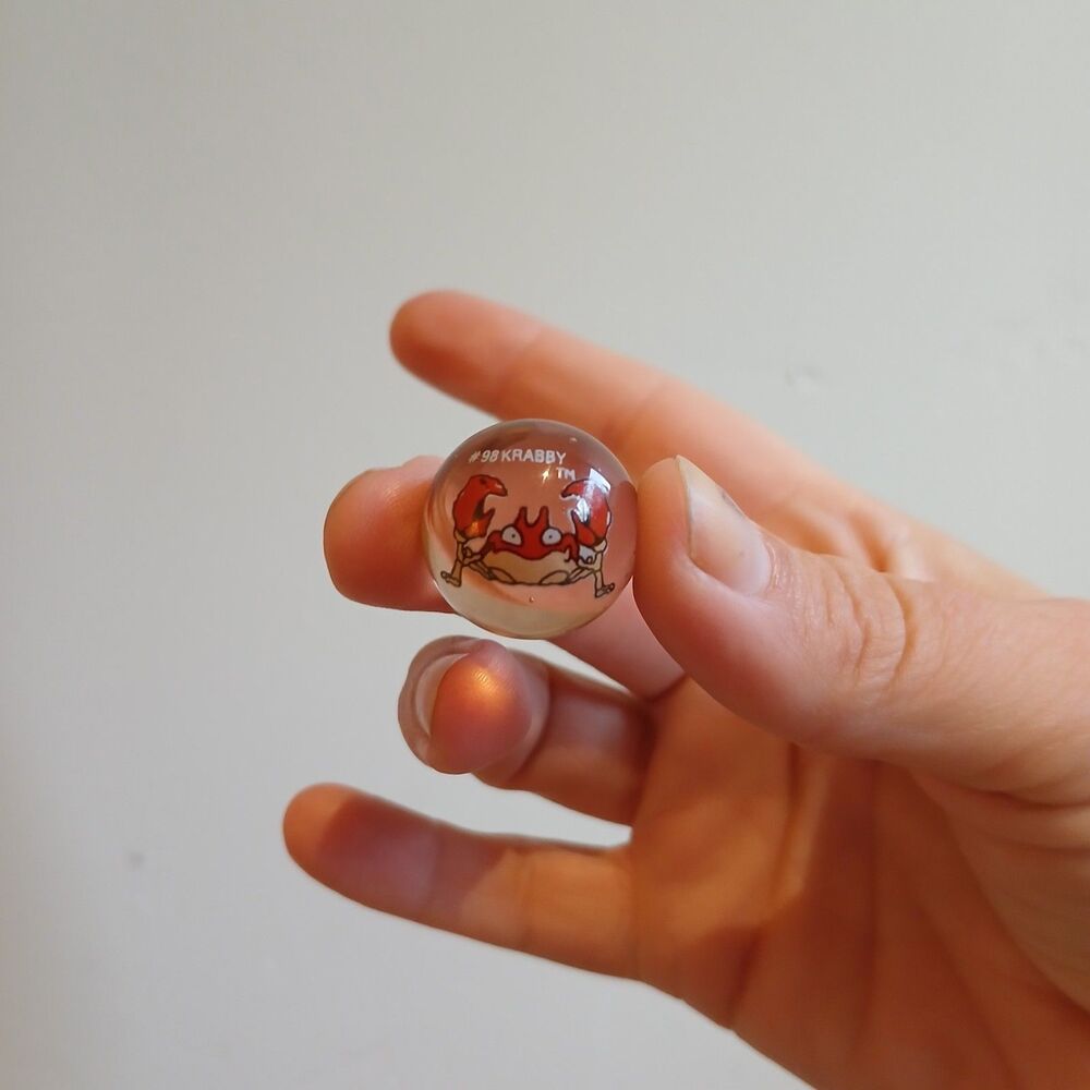 Lot Of 3 Vintage 1998 Pokemon Glass Marbles #35 Clefairy #98 Krabby #48 Venonat